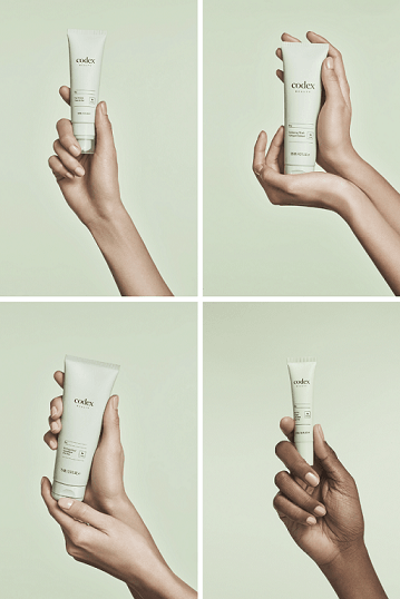 A collage of hands holding various bottles of products