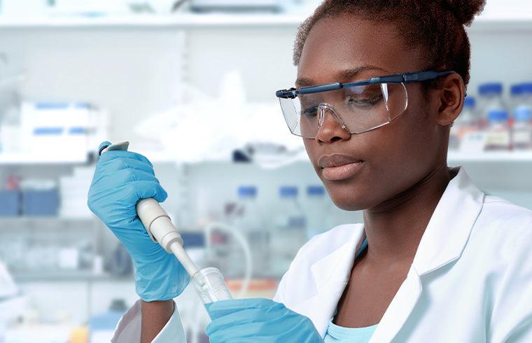 Scientist testing product in a scientific lab