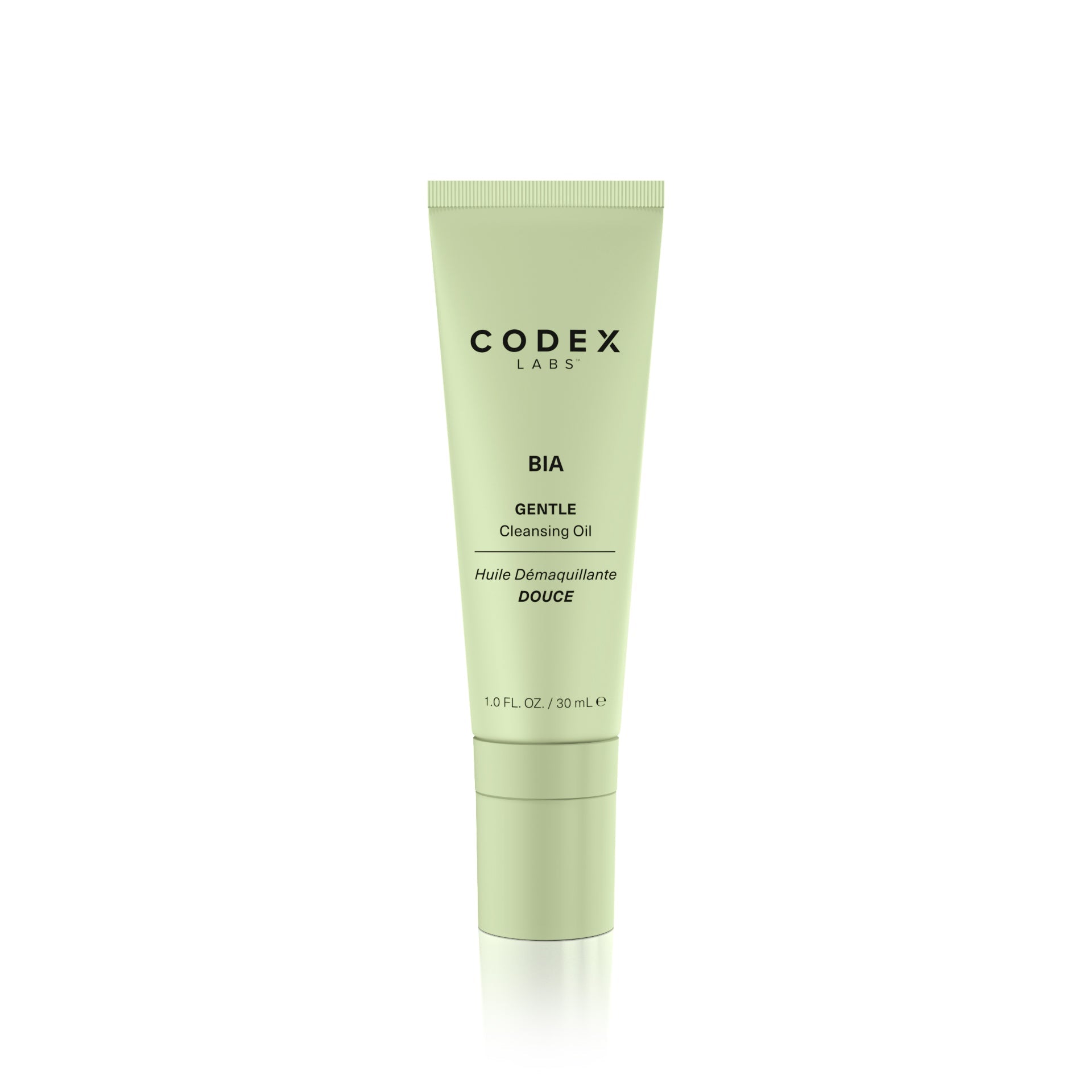 Bia Gentle Cleansing oil on white background.